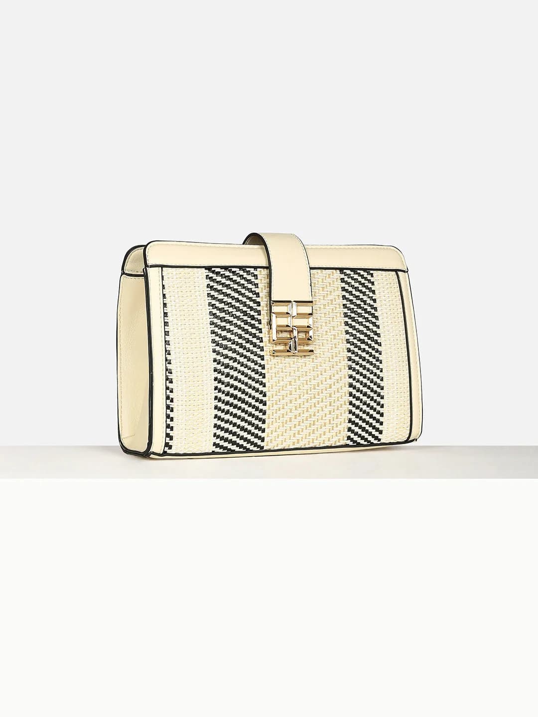 Women's Beige Textured Sling Bag