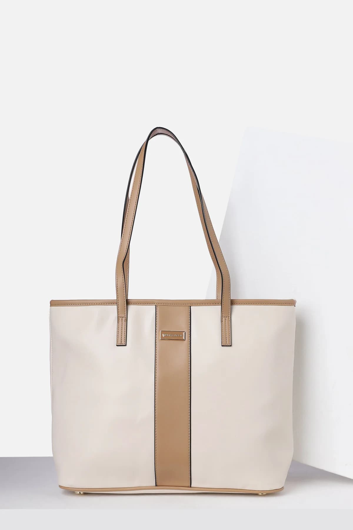 Women's Beige Casual Solid Tote Bag