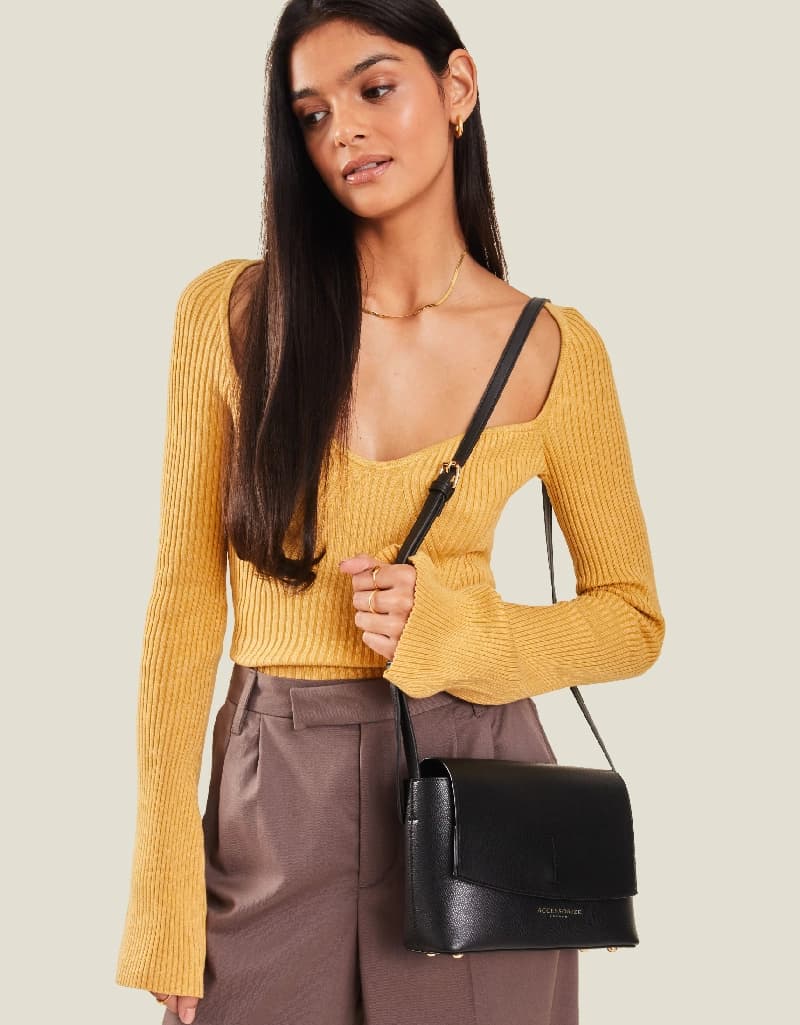 Women's Black Casual Solid Sling Bag