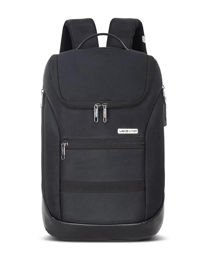 Unisex Black Work Solid Laptop Backpack