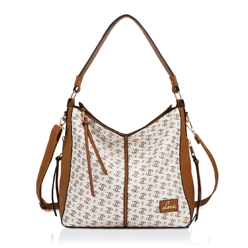 Women's White Casual Printed Hobo Bag
