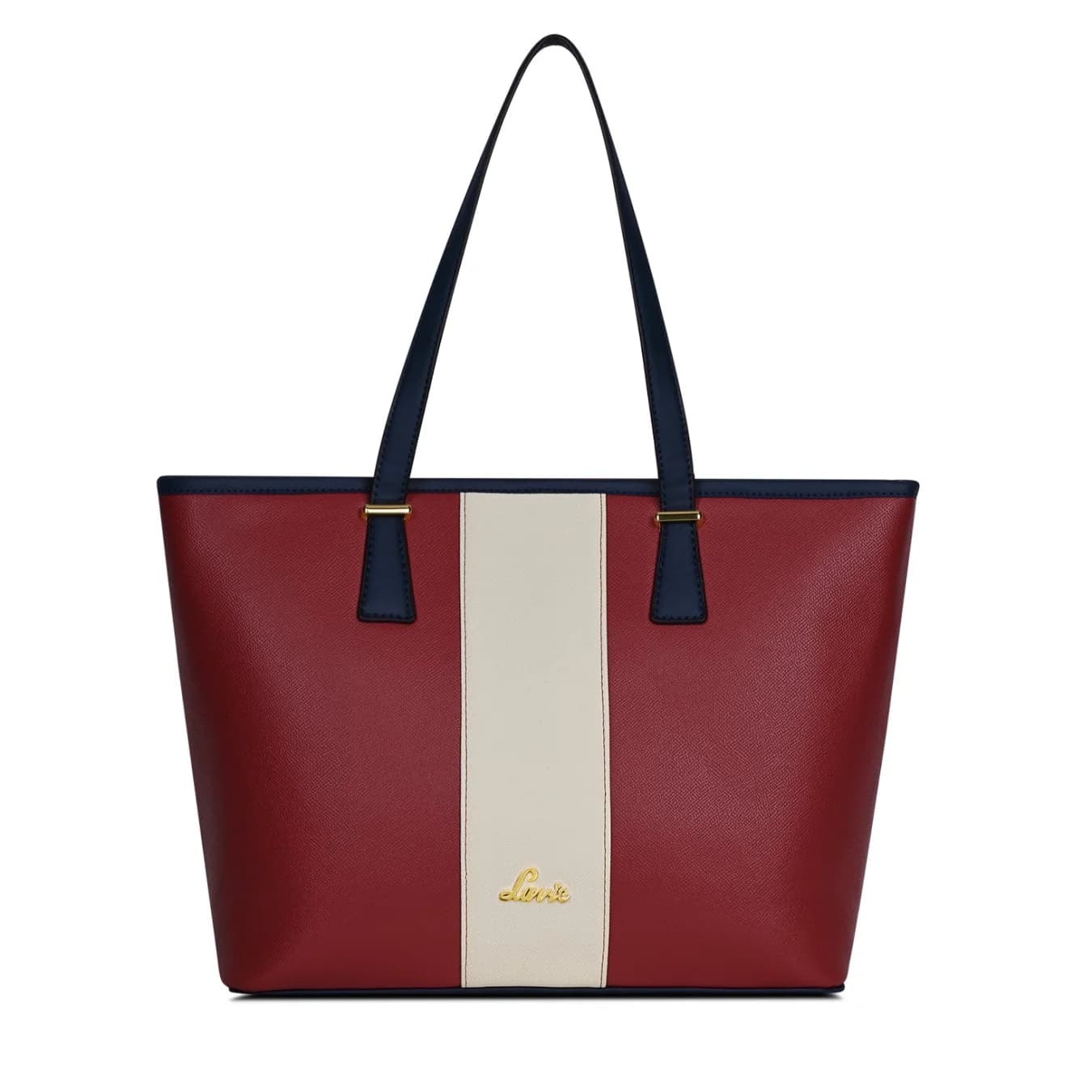 Women's Red Work Colorblocked Tote Bag