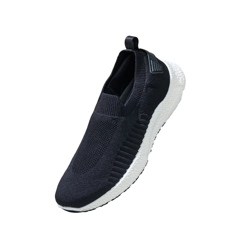 Men's Balck and White Knit Ease Slip On Casual Shoes