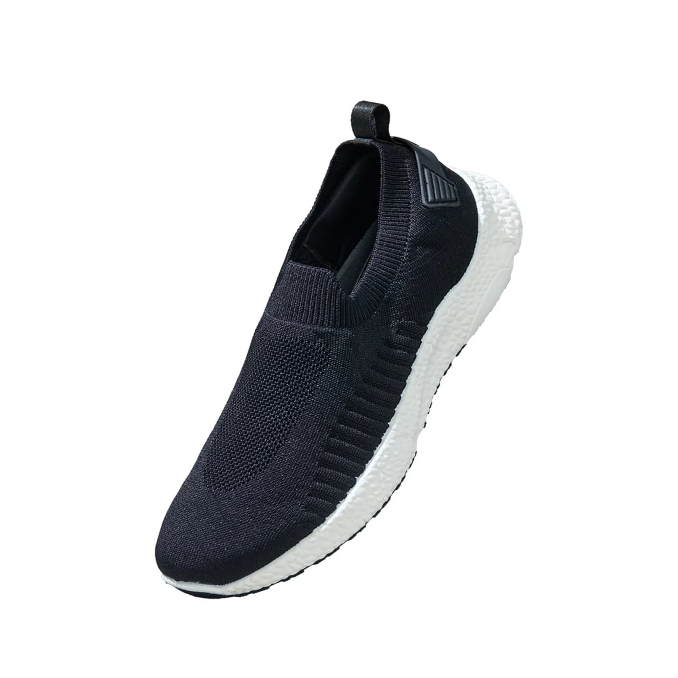 Men's Balck and White Knit Ease Slip On Casual Shoes
