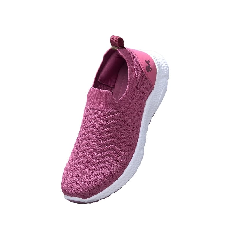 Women's Rose and White Flow Weave Slip On Sneakers