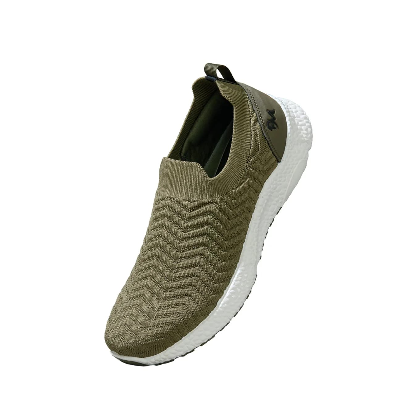 Men's Green and White Flex Weave Slip On Casual Shoes