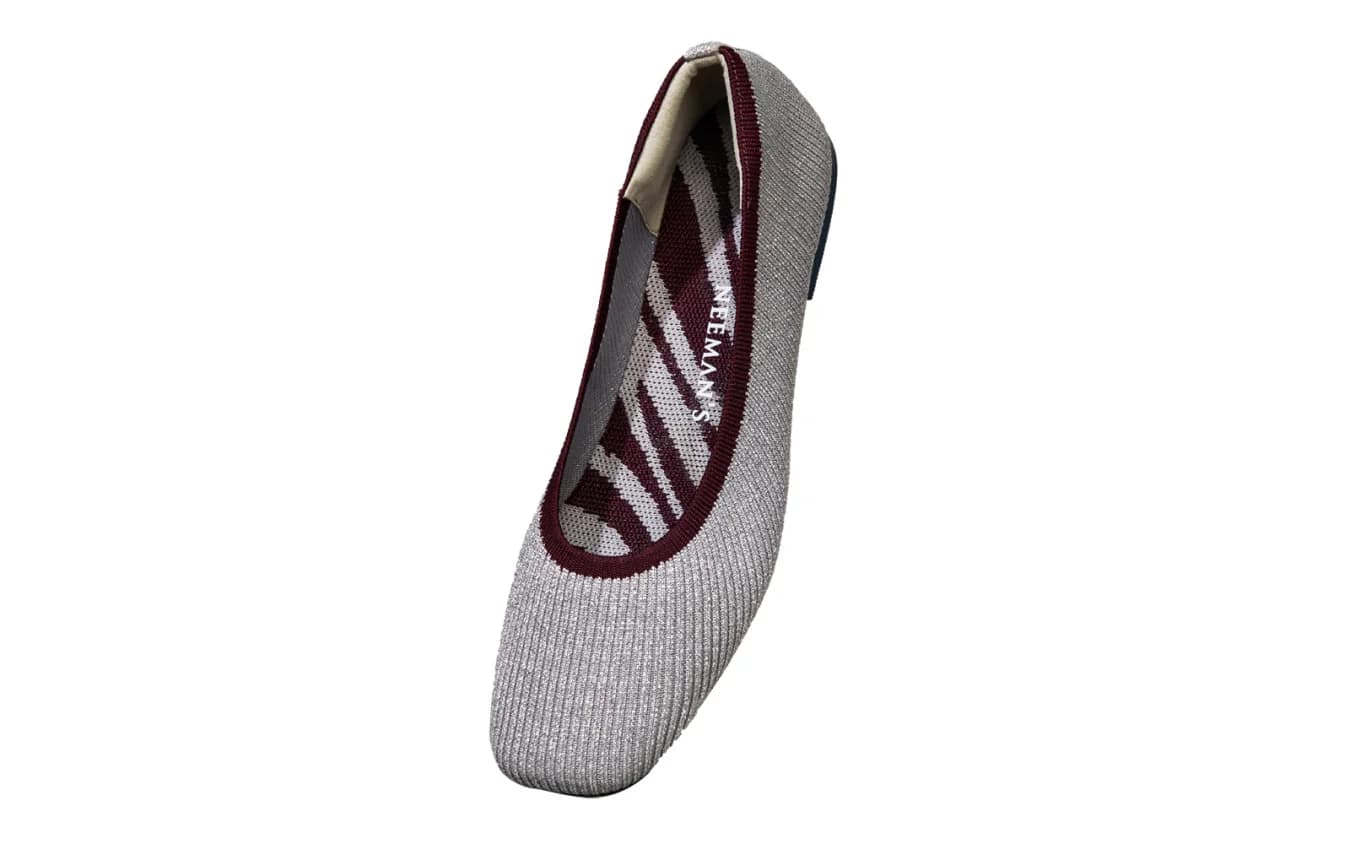 Women's Silver Metallic Square Flats