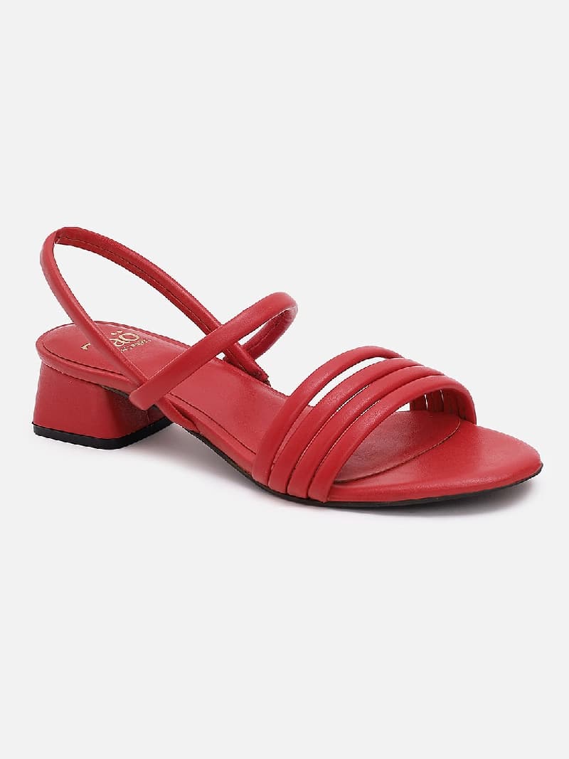 Women's Red Casual PU Slingback Sandals