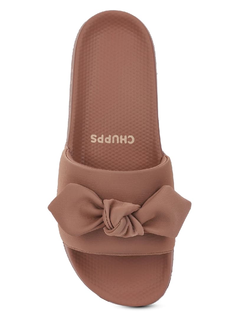 Women's Loop Pink Round Toe Polyurethane Casual Slides