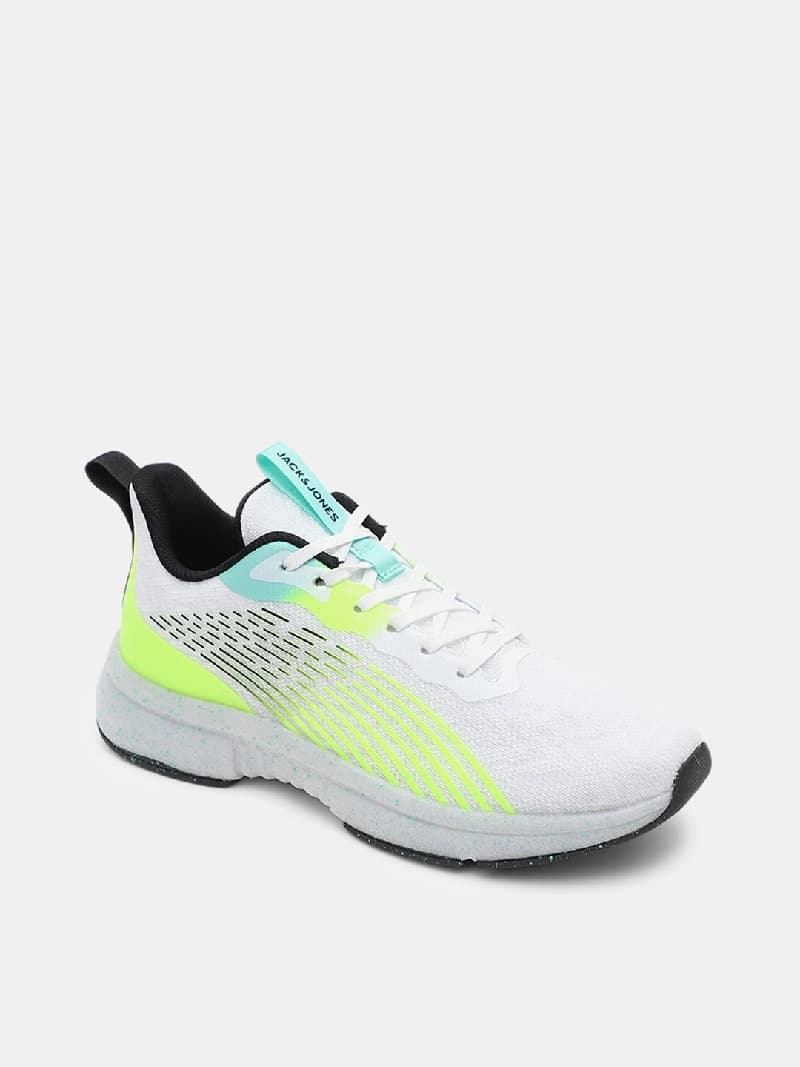 Men's White Casual Placement Print Sneakers