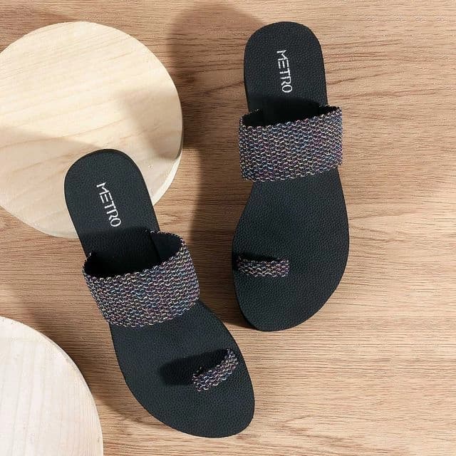 Women's Black Casual Sandals