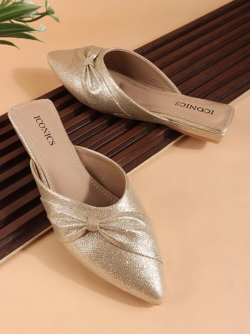 Women's Gold Casual Slip-On Flats