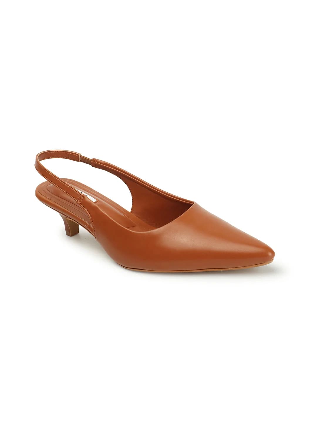 Women's Pink Pointed-Toe Slingback Kitten Heels