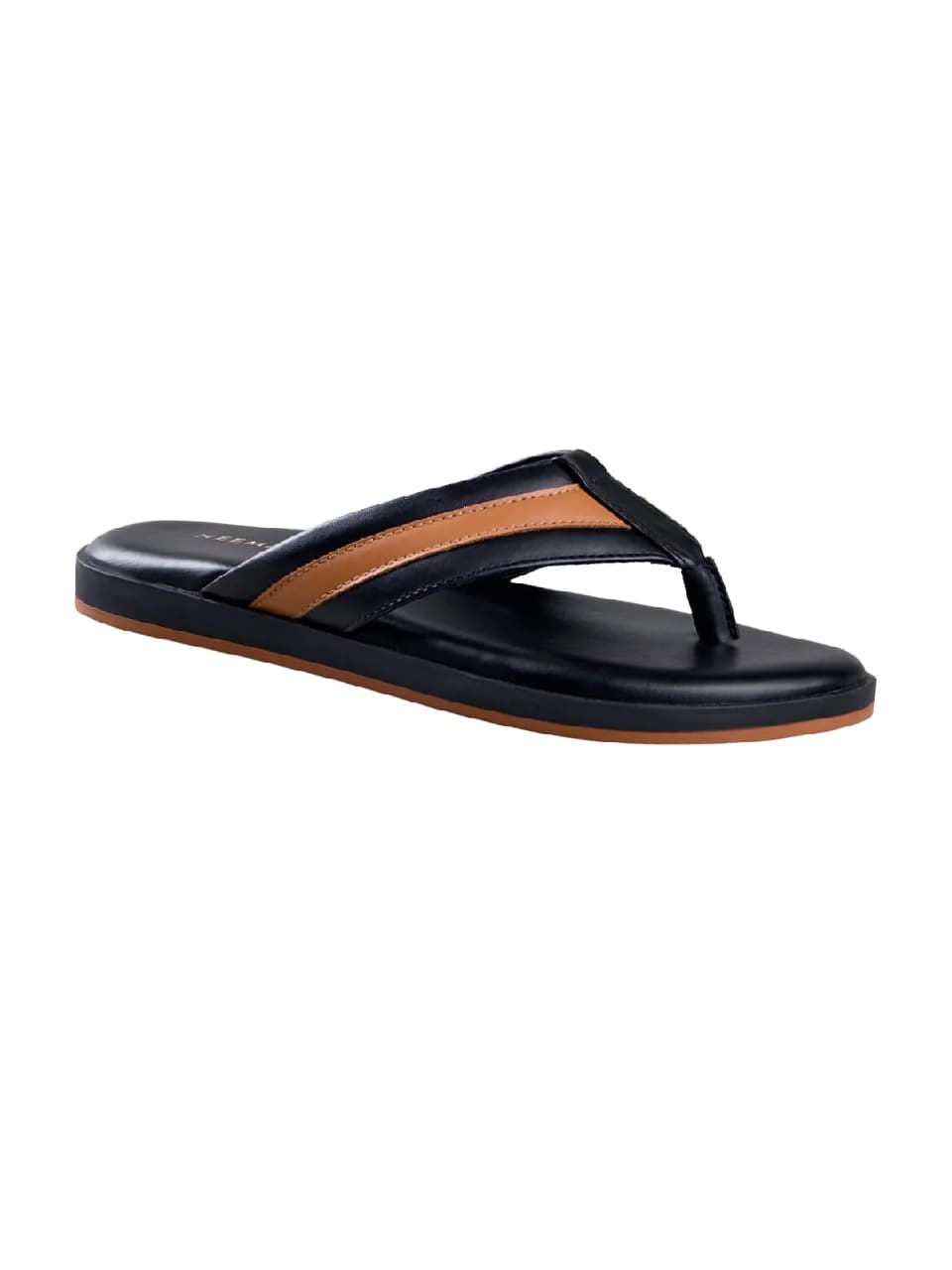 Men's Black and Tan Indo-Western Flip-Flops