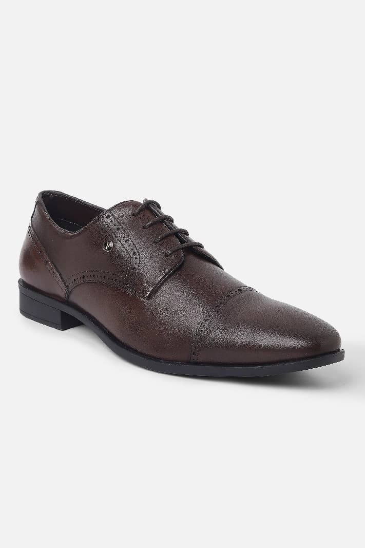 Men's Brown Formal Solid Derby Shoes