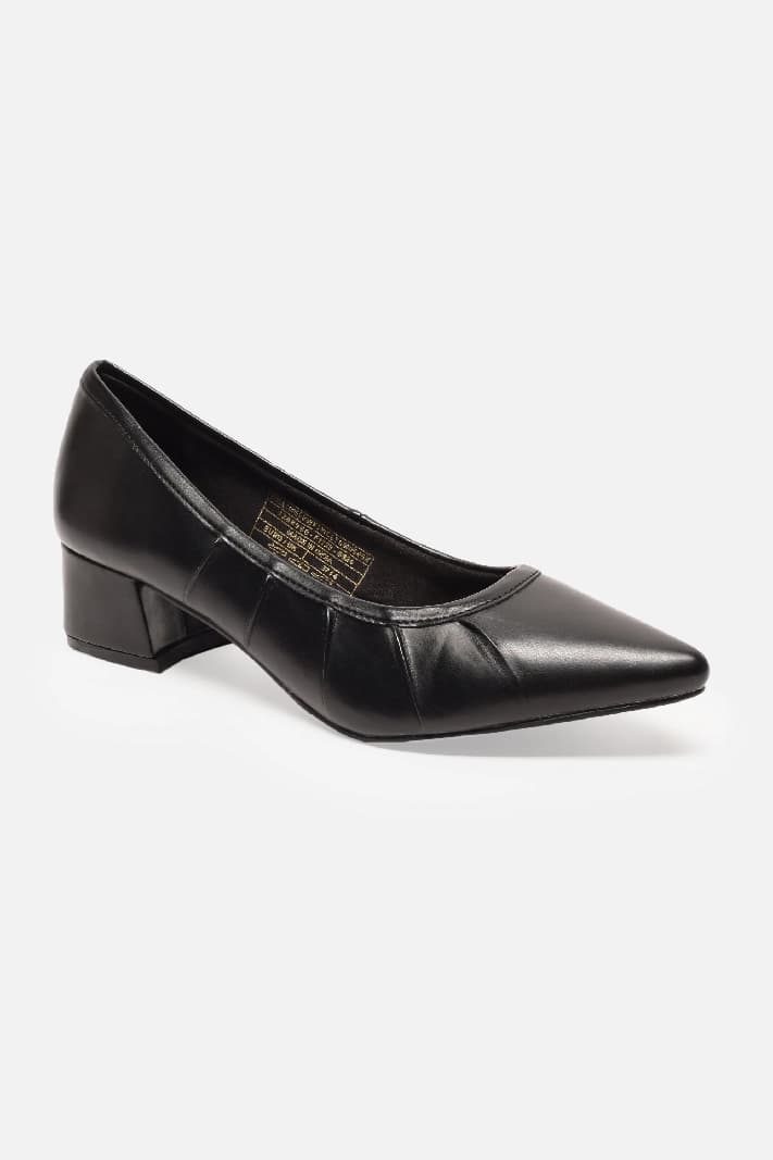 Women's Black Casual Textured Pump