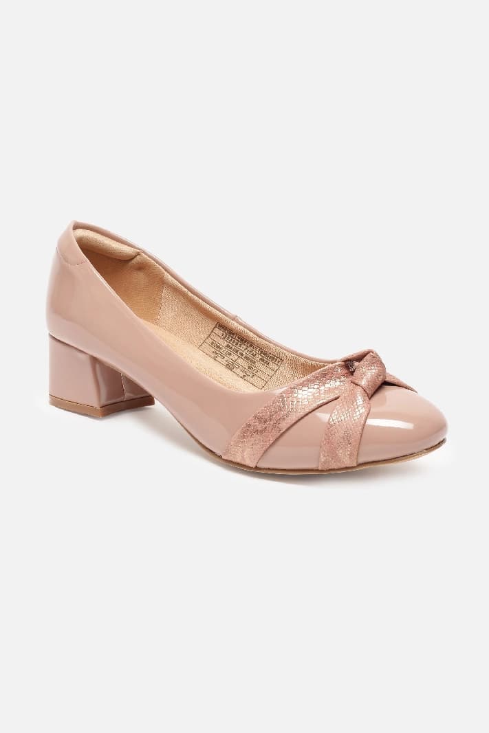 Women's Beige Casual Textured Pump