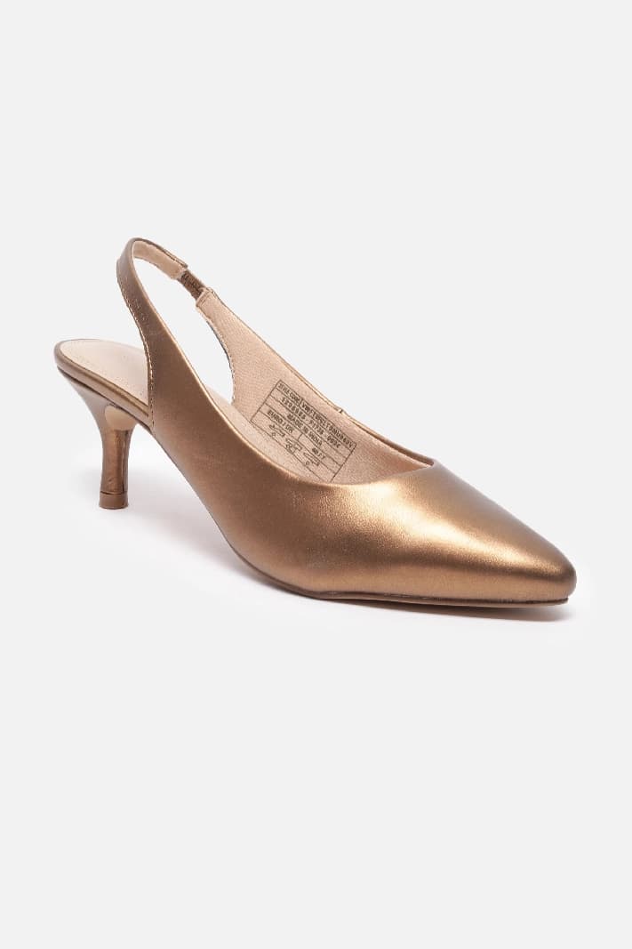 Women's Gold Casual Textured Pump
