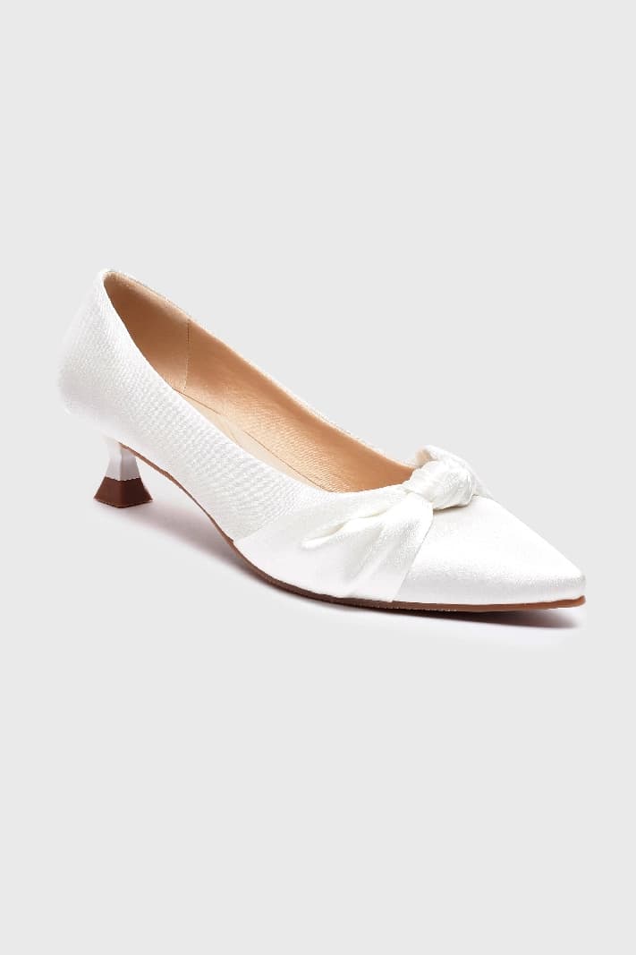 Women's Silver Casual Textured Pump