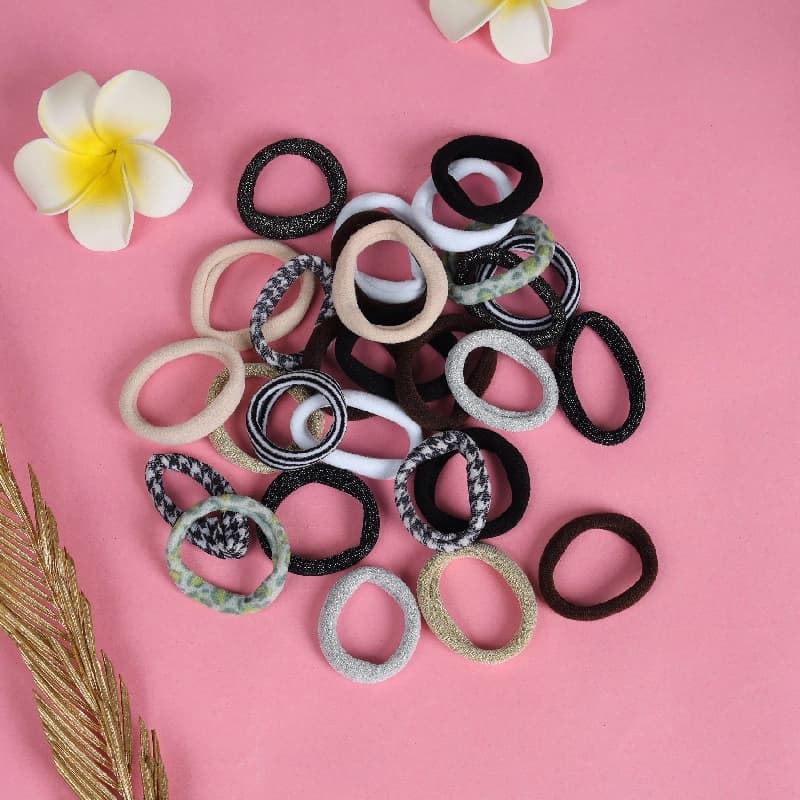 Women's Multicolor Casual Elastic Rubber Band - 27 Pcs