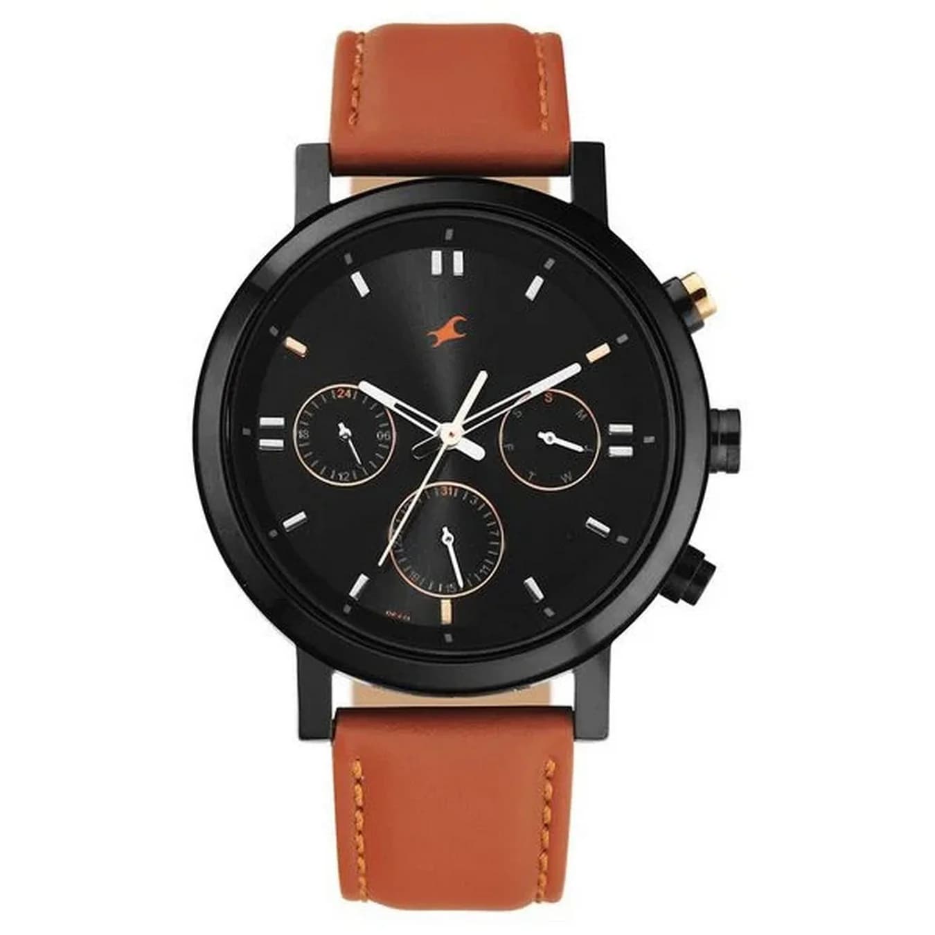 Men's Black Round Dial Watch - NT3287KL01