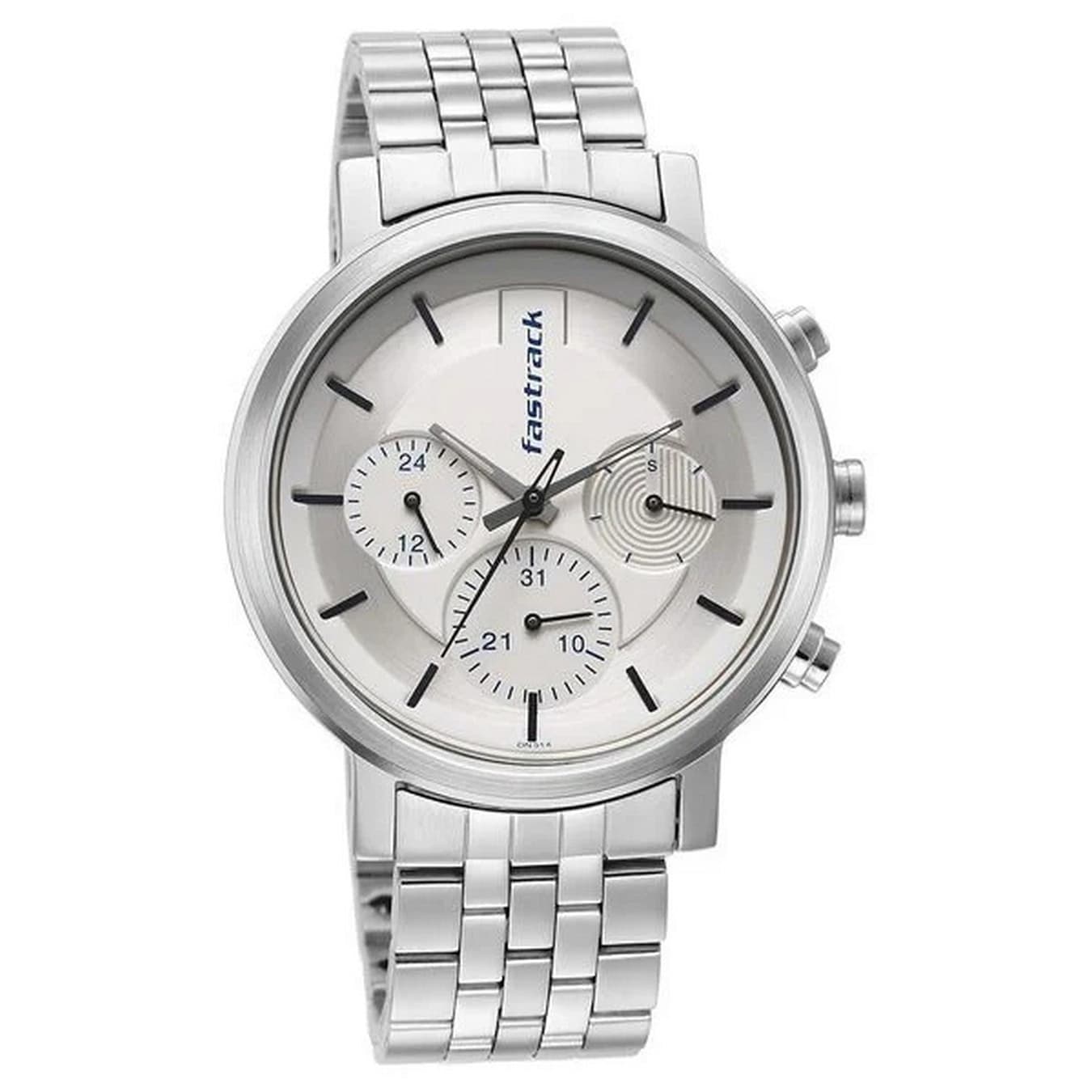 Men's Fashion Silver Round Dial Watch - NT3287SM01