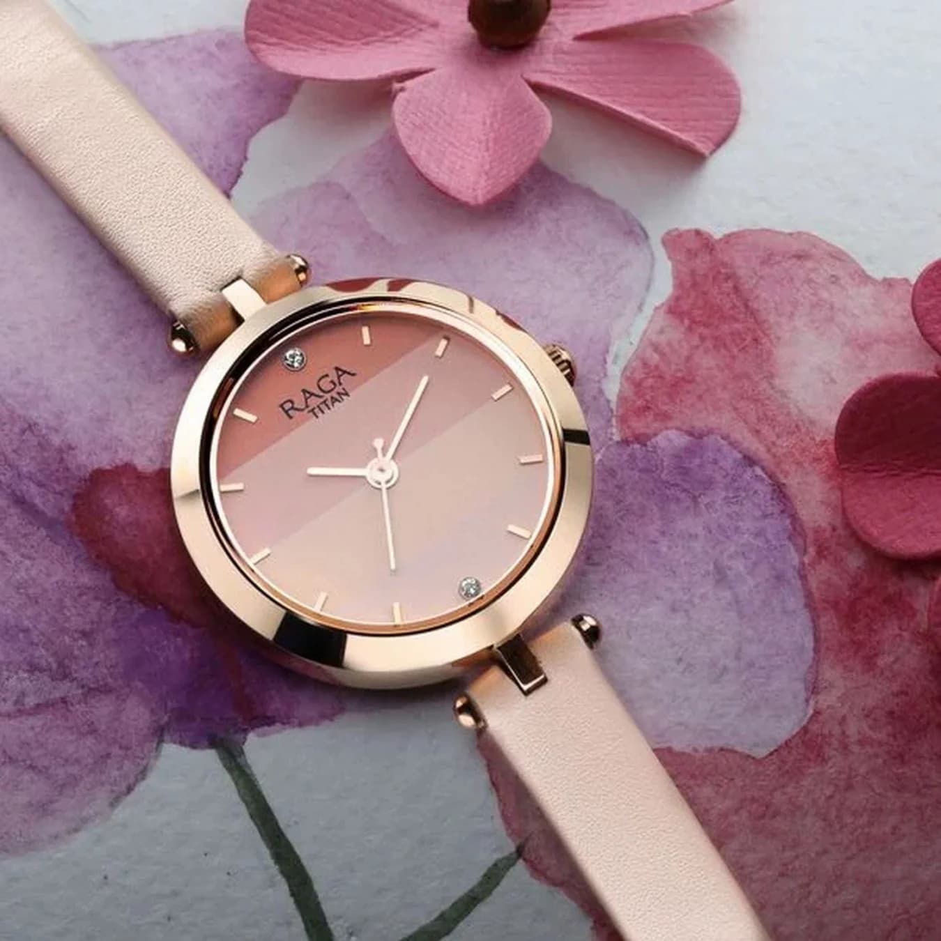 Women's Pink Round Dial Watch - NT2606WL02