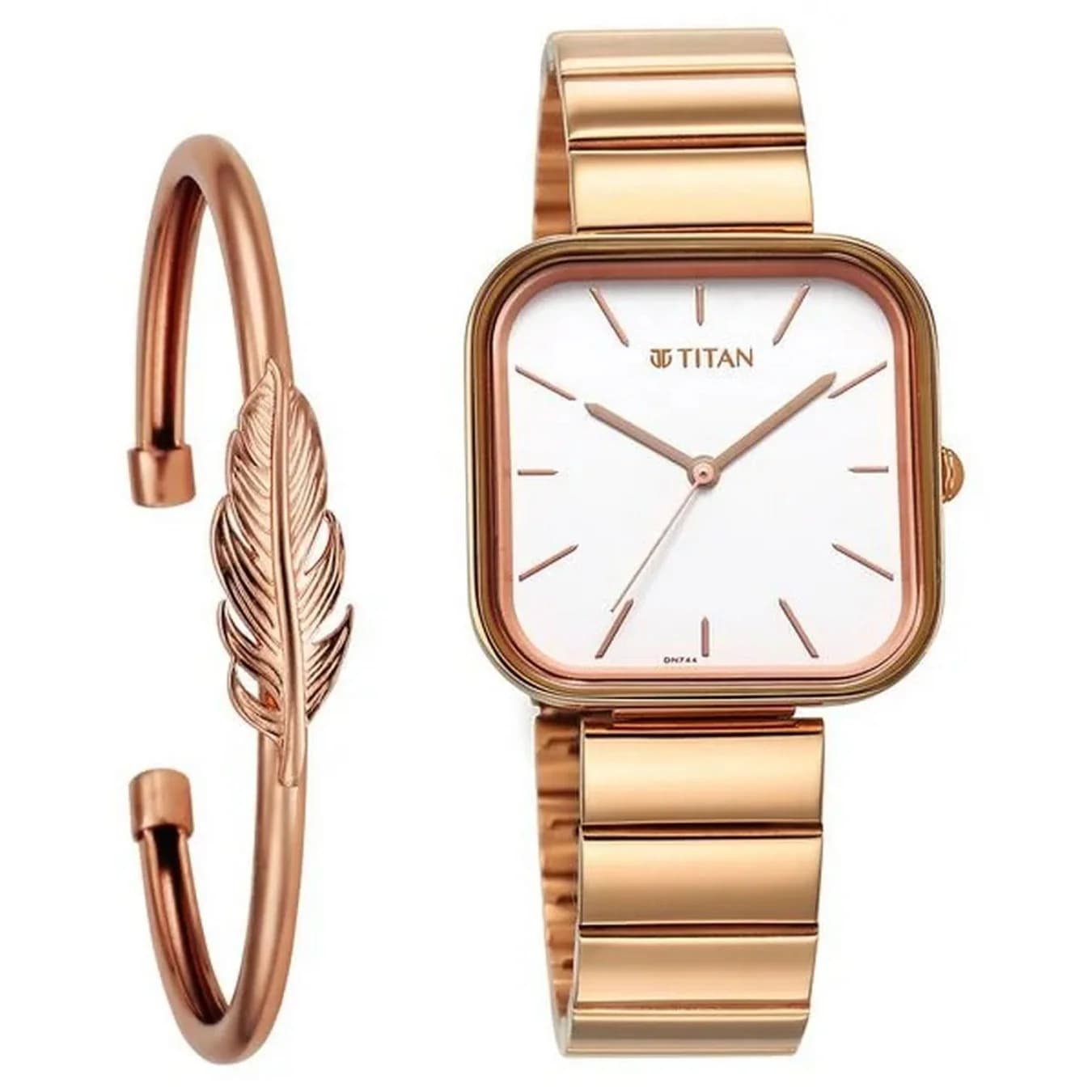 Women's Purple White Square Dial Watch - NT2715WM01F