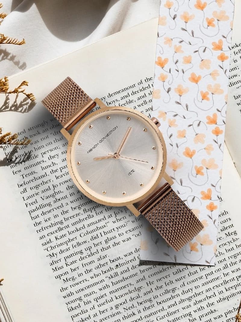 Women's Rose Gold Casual Round Analogue Watch-FCN00080G