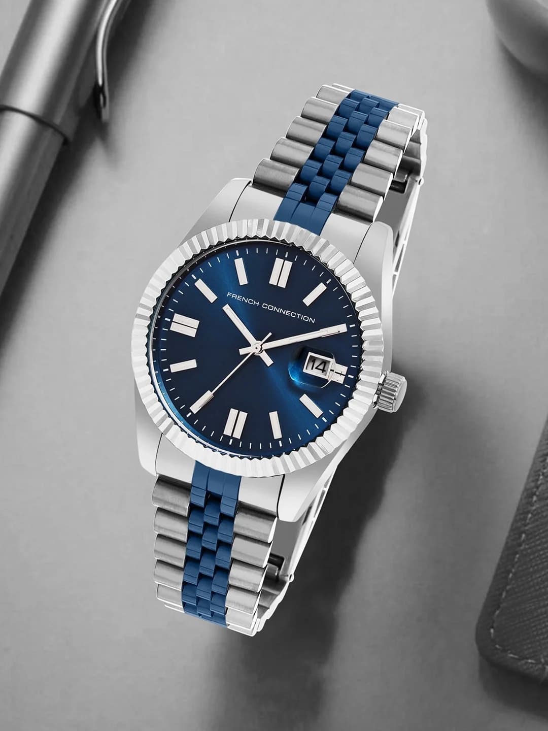 Men's Silver Casual Round Analogue Watch-FCP41USM
