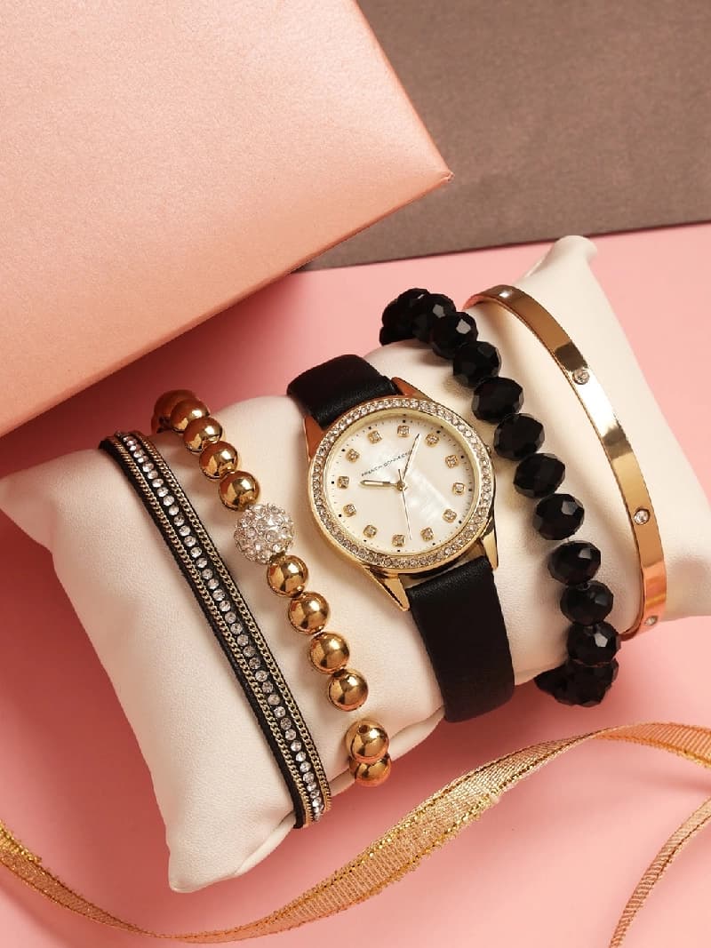 Women's Black Casual Round Analogue Watch-FCW15BL