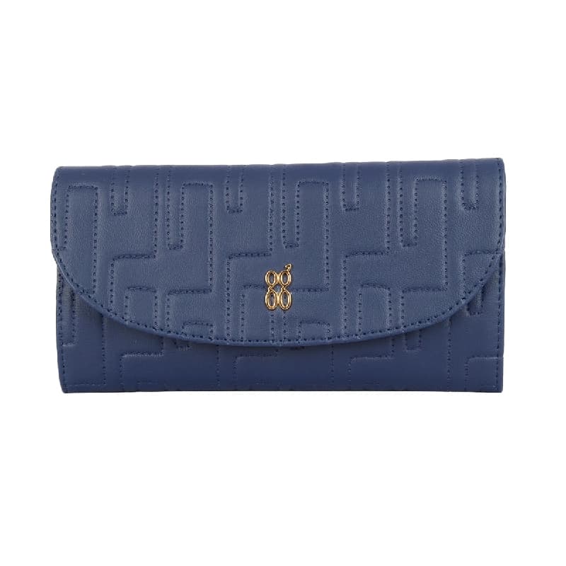 Women's Bound Blue Large 3 Fold Wallet