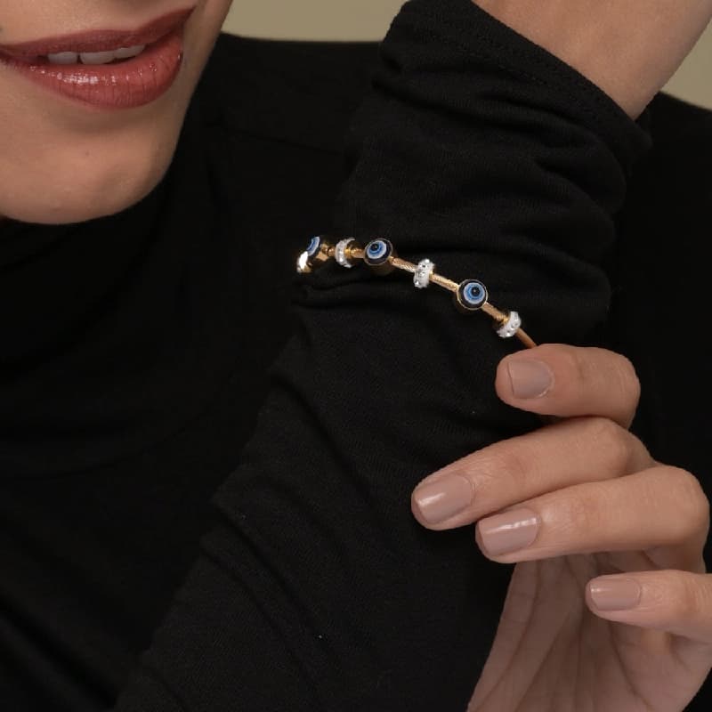 Women's Gold Evil Eye Bracelet Waterproof & Anti-Tarnish