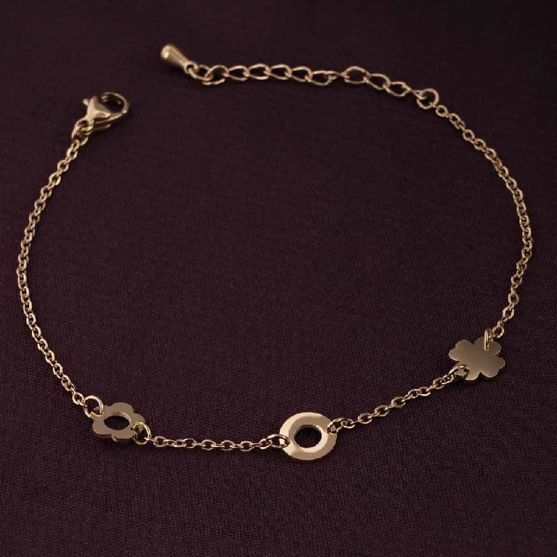 Women's Gold Flower Charm Bracelet Waterproof & Anti-Tarnish