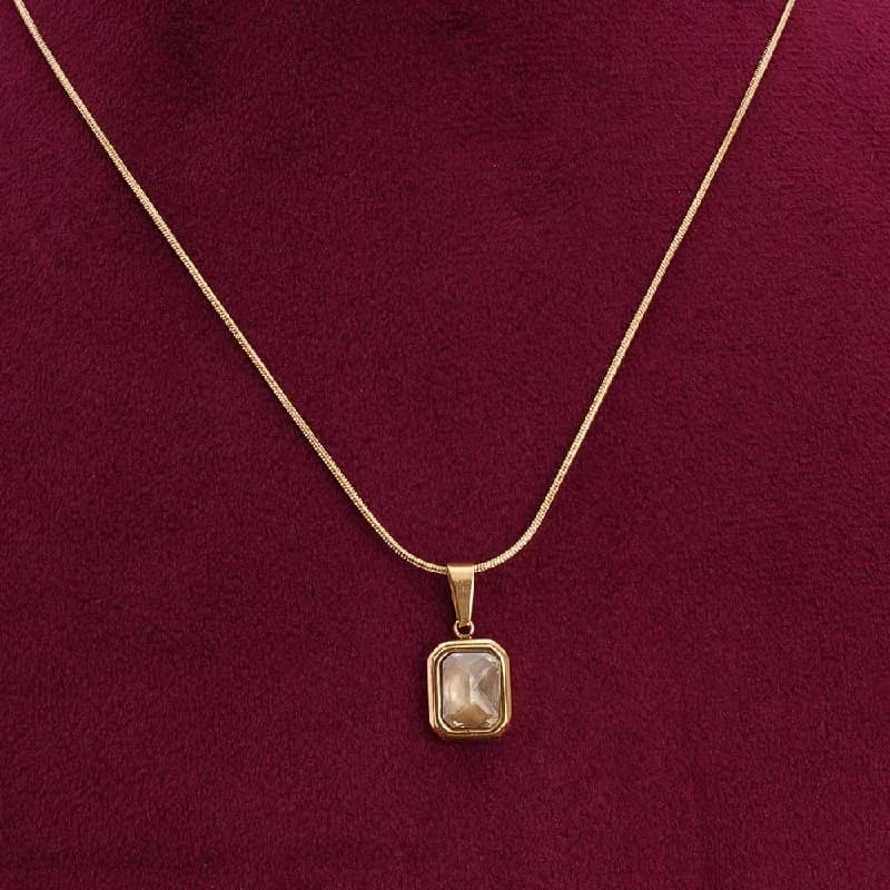 Women's Yellow Stone Gold Necklace Waterproof & Anti-Tarnish