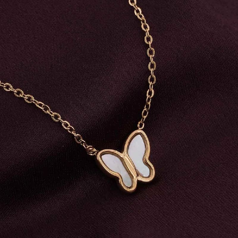 Women's Gold Plated Little Butterfly Necklace Waterproof & Anti-Tarnish