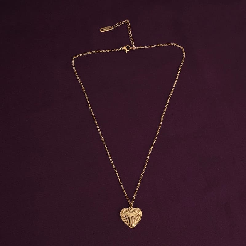 Women's Gold Plated Heart Rays Necklace Waterproof & Anti-Tarnish