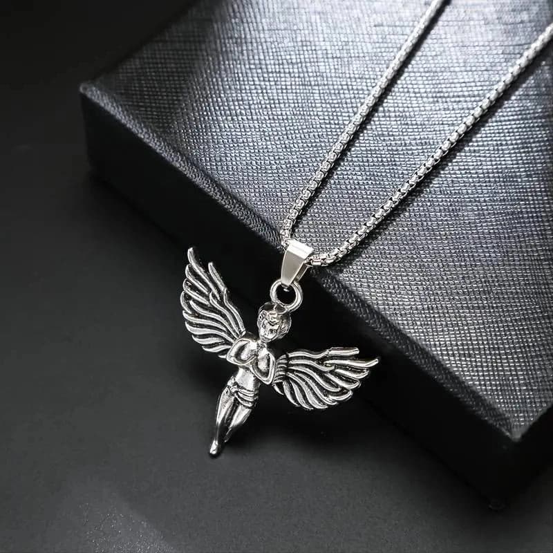 Men's Greek Angel Silver Chain