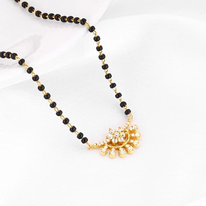 Women's Golden Floral Moon Mangalsutra