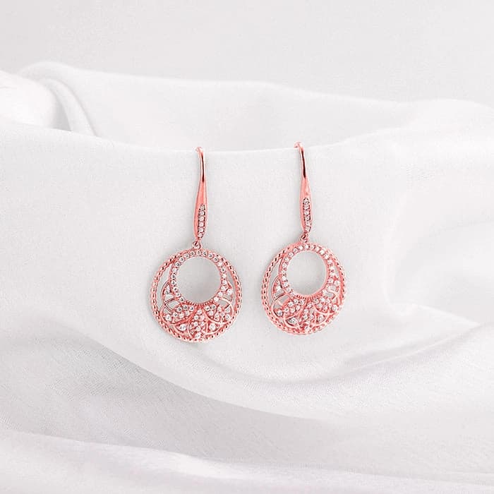 Women's Rose Gold Crescent Affair Earrings
