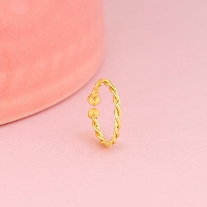 Women's Golden Twisted Nose Ring