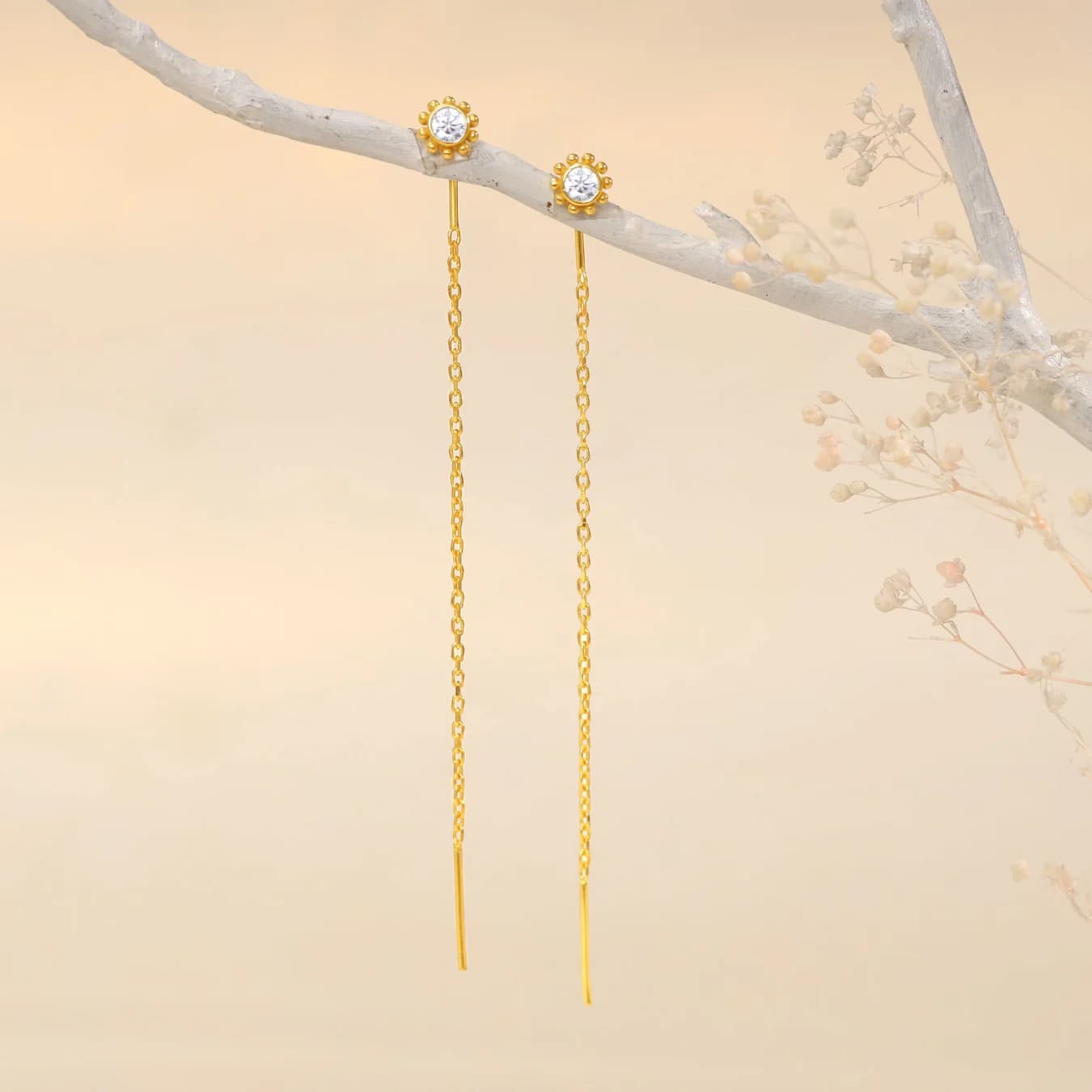 Women's Golden Bling Sui Dhaga Earrings
