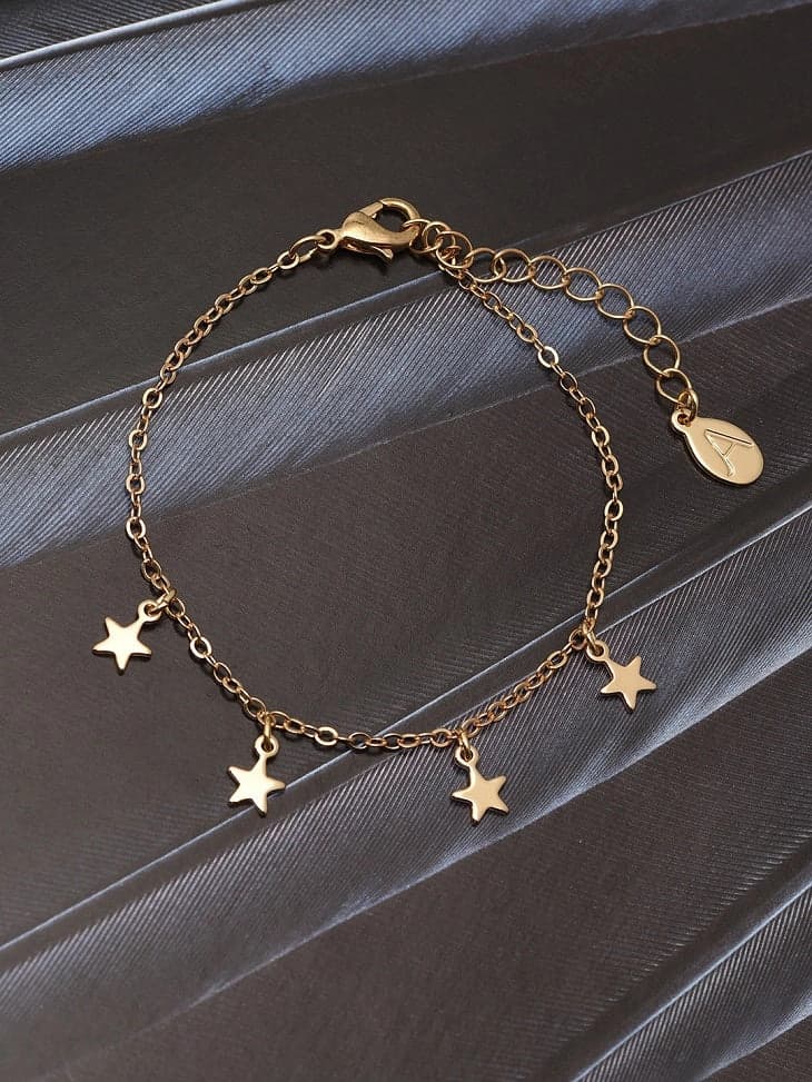 Women's Gold Star Station Bracelet
