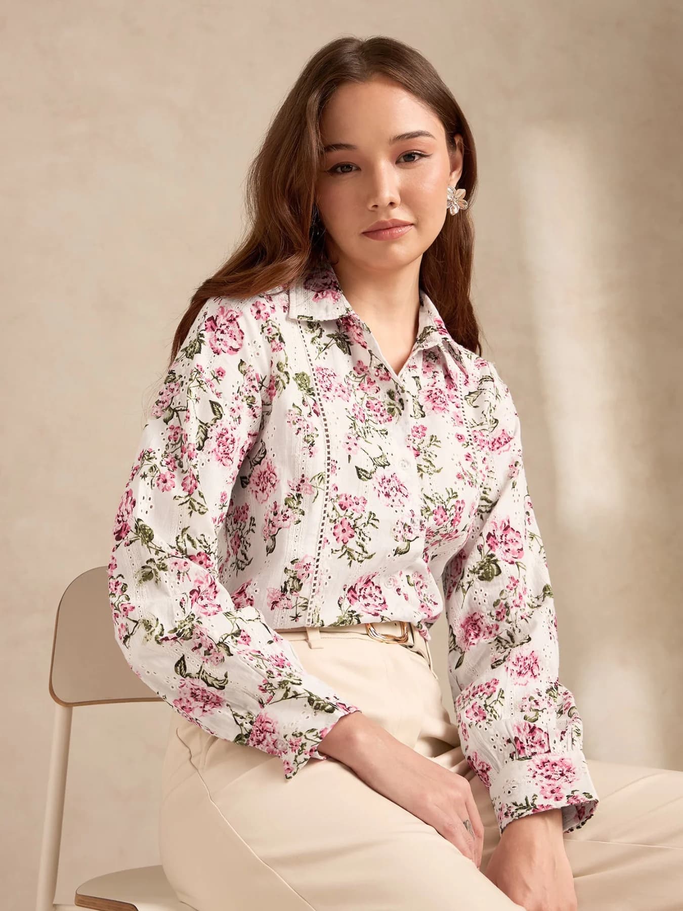 Women's Multicolor Party Floral Regular Fit Shirt