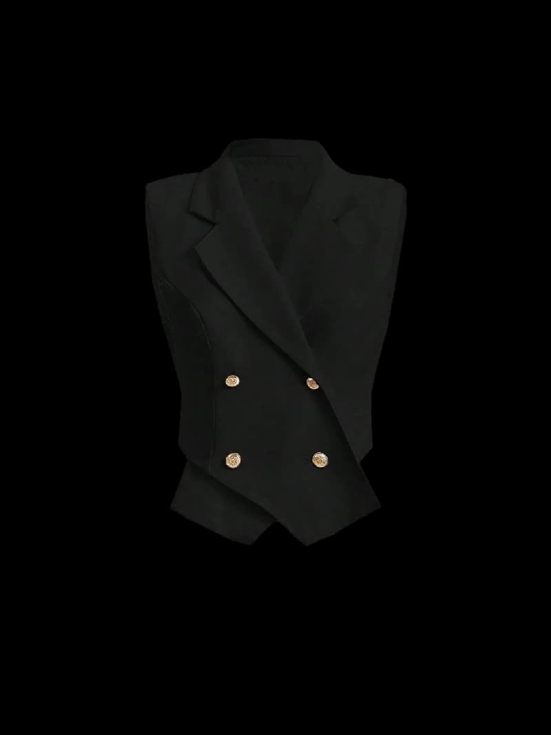 Women's Black Party Solid Regular Fit Blazer