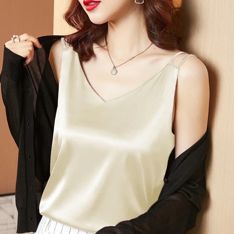 Women's Cream Party Solid Regular Fit Top
