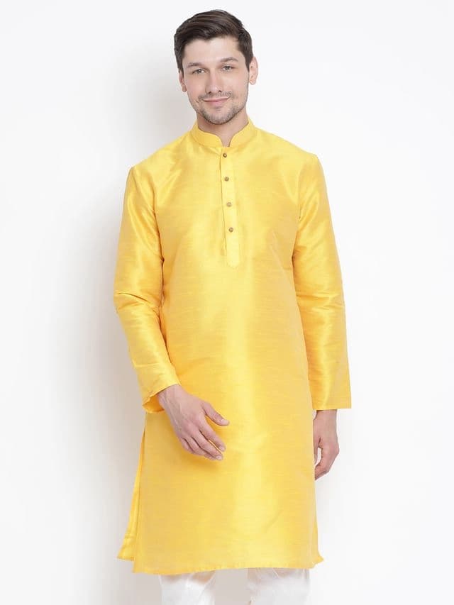 Men's Yellow Festive Kurta