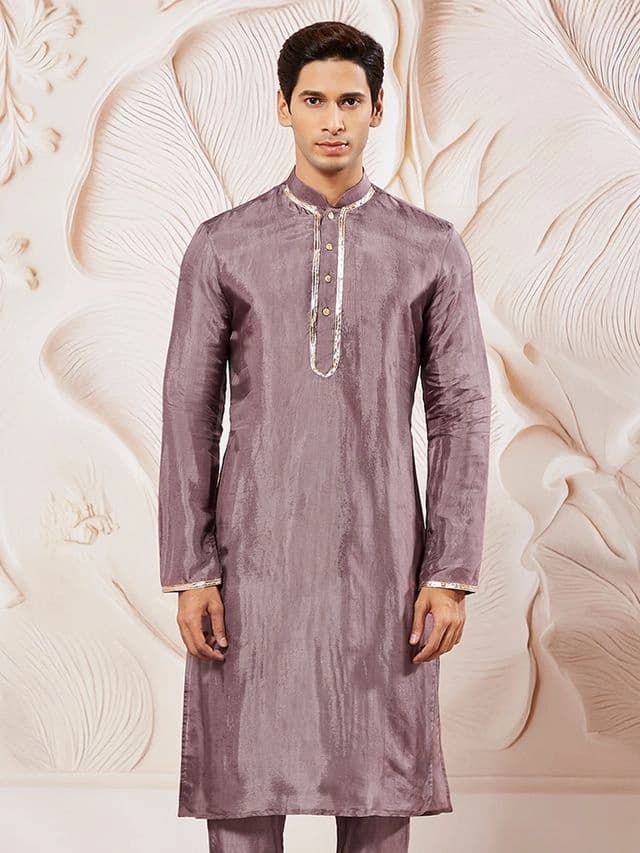 Men's Purple Festive Kurta