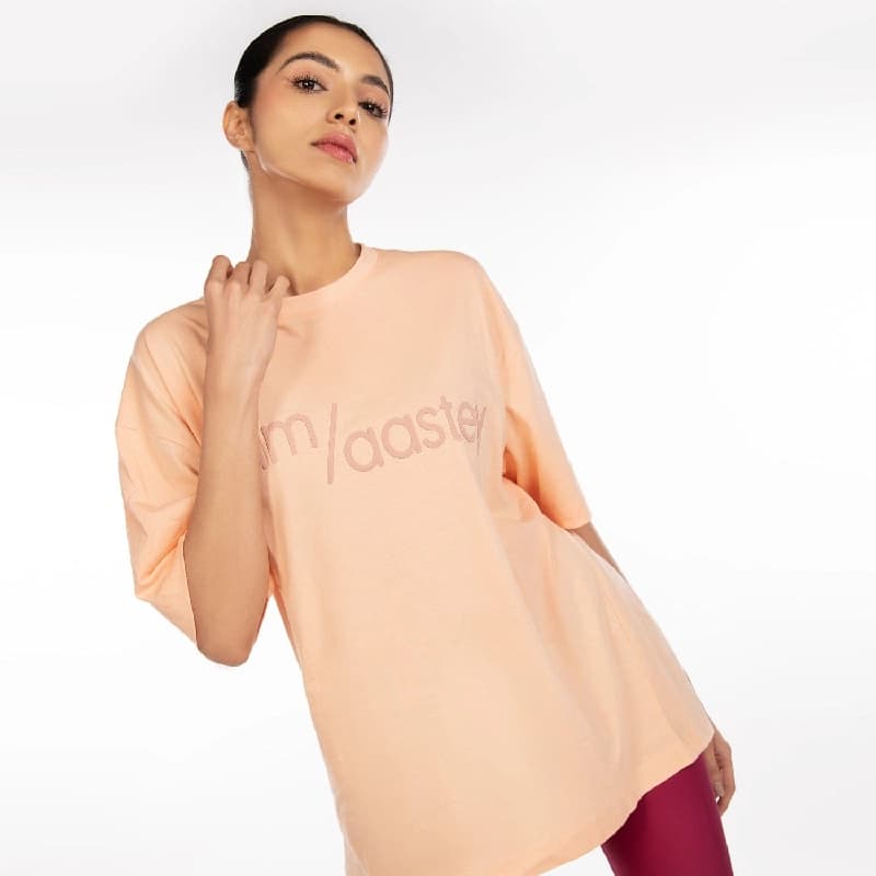 Unisex Honey Peach Casual Oversized Fit Half Sleeves Tshirt