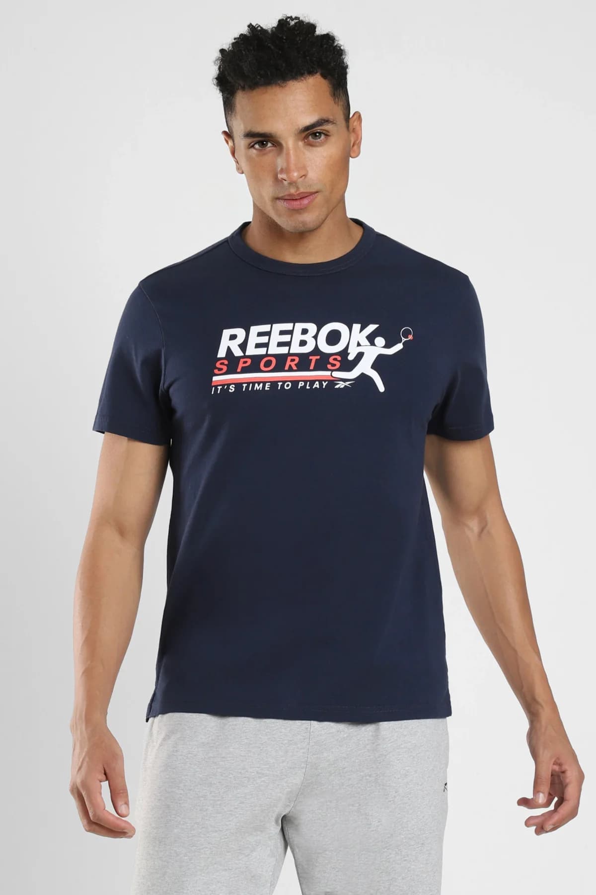 Men's Navy Casual Printed Regular Fit Tshirt